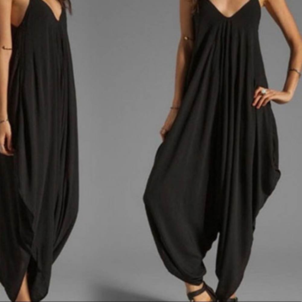 Black Harem Romper